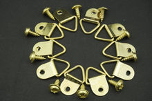 20PCS/Lot D Ring Frame Hanger Hooks Picture Frame Hanging Triangle Screws Brass Plated 2024 - buy cheap