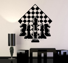Chess Player Piece Chessmen Wall Stickers E-co Friendly Vinyl Chessboard Wall Decal DIY Self-adhesive Wallpaper Mural SA919 2024 - buy cheap