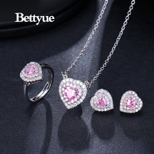 Bettyue Brand Fashion Charm High Quality Cubic Zircon Heart Shape Wholesale Jewelry Sets For Woman Europe And America Style Gift 2024 - buy cheap