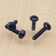 20Pcs M6 Phillips Round head with Washer Screw Chair Office furniture hardware Bolts Black Bolt 12mm-40mm Length 2024 - buy cheap