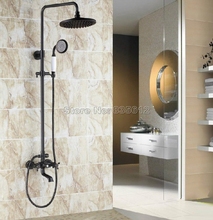 Conjunto de banheiro de parede preto, torneira de bronze esfregado com misturador e alças duplas, wrsfio 2024 - compre barato