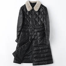 YOLANFAIRY Geniune Leather Jacket Women Sheepskin Leather Duck Down Jackets Mink Hair Winter Coat chaquetas para mujer MF075 2024 - buy cheap