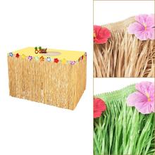 Hawaiian Tropical Party Picnic Table Skirt Tropical Flower Grass Skirt Summer Beach Parties Decoration 2024 - buy cheap