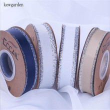 Kewgarden Burrs Silver Grosgrain Ribbon 16mm 25mm 38mm DIY Bowknot Satin Ribbons Handmade Tape Packing Riband Wholesale 100 Yard 2024 - buy cheap