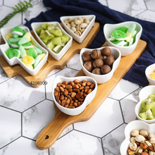 Japanese style fruit platter service plate snacks dried fruit plate creative ceramic plate natural bamboo tray kitchen tableware 2024 - buy cheap