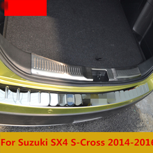 stainless steel Exterior Interior Rear Trunk Bumper Scuff Plate Door Sill Auto Accessories For Suzuki SX4 S-Cross 2014-2016 2024 - buy cheap