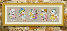 Gold Collection Lovely Counted Cross Stitch Kit Good Night Kitty Kitties Five Kitten Cat Cats SO 2024 - buy cheap