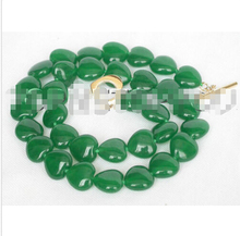 Frete grátis colar de miçangas de jade verde saudável 12mm em forma de coração e1314 2024 - compre barato