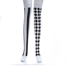 Hot Sale OEM Jester Clown Halloween Costume Sexy Stockings For Women Over Knee High Stockings  Pantyhose 2024 - buy cheap