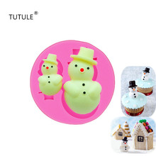 Gadgets-Snowman Mold Polymer Clay Resin Fondant Silicone Mould-Cake Tool Fondant Chocolate Candy DIY CupcakeTopper Sugar Molds 2024 - buy cheap