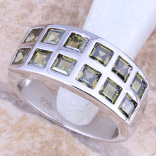 Stunning Green Peridot Silver Plated  Women's Jewelry Ring Size 6 / 7 / 8 / 9 R1204 2024 - buy cheap