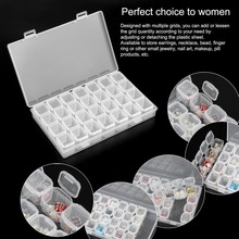28 Slots Clear Plastic Storage Box Nail Art Manicure Tools Container Jewelry Beads Display Holder Storage Case Organizer Box 2024 - buy cheap