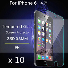 10 pieces 2.5d 0.3mm For Alppe iPhone 6 Tempered Glass Screen Protector for iPhone 6s Protective Film Guard pelicula de vidro 2024 - buy cheap