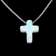 Trending Female White Opal Crossed Necklaces Sliver Wedding Necklaces & Pendants For Women Jewelry PJ16060203 2024 - buy cheap