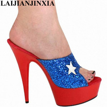 Jianjinxia-zapatos de baile sexys para mujer, zapatillas de plataforma gruesa de 15cm de tacón alto para fiesta en discoteca, Zapatos de baile de barra de H-102 2024 - compra barato