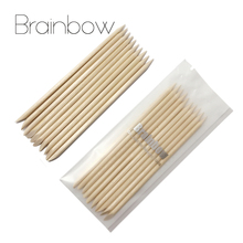Brainbow 50pcs Nail Art Orange Wood Stick Cuticle Pusher Remover for Nail Art Care Manicures Angled Orange Sticks Nail Art Tools 2024 - buy cheap