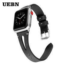 UEBN-Correa de cuero para apple watch series 4 3 2 1, correa para iWatch, banda de repuesto de impresión de apertura 38 40 42 44mm 2024 - compra barato