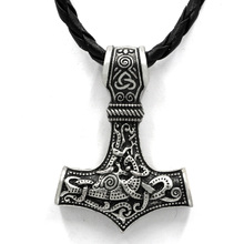 Amuleto vikingo Mjolnir, martillo de Thor enorme, colgante escandinavo, joyería Nórdica 2024 - compra barato