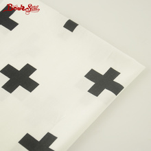 Booksew High Quality Cotton Twill Fabric Black Cross Patterns Soft Cloth Quilting Tecido For Baby Beding Dolls Patchwork Craft 2024 - compre barato