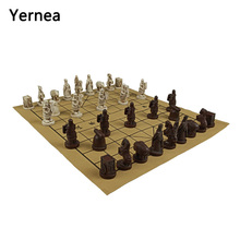Yernea-juego de ajedrez chino tradicional, piezas de resina, tablero de cuero de gamuza, juego de mesa Retro de alta calidad 2024 - compra barato