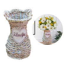 Rattan Vase Home Living Room Table Decoration Ornament  Flower Gift Office Tabletop Art Plant 20*12cm 2024 - buy cheap