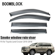 BOOMBLOCK-cubiertas para ventana de coche, 4 piezas, visera, Deflector de viento para lluvia solar, toldo protector ABS para Toyota Land Cruiser 2010-2018 2024 - compra barato