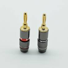 2PCS/1pair red black 24K Gold Plated Pure Copper Zinc Alloy Monster Banana Plug Connector Audio Power Speaker Plugs Connector 2024 - buy cheap