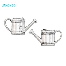 Antique Silver Plated Kettle Watering Can Charms Pendants for Jewelry Making Bracelet DIY Handmade Craft 27x14mm 2024 - buy cheap