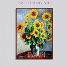 famous painter monet sunflower Claude monet art oil  painting canvas wall art home decoration hotel sofa restaurant 2024 - buy cheap