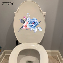 ZTTZDY 23*20,7 см Красивая Акварельная Роза Наклейка на стену для спальни классический туалет сиденье для унитаза наклейка T2-0376 2024 - купить недорого