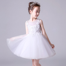 Sweet Summer White Mesh Sleeve Flower Girl Dresses for Wedding Kids Princess Puffy Graduation Pageant Dress Carnival Costume 2024 - buy cheap