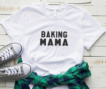 Женская хлопковая футболка с надписью «Baking mama», Повседневная забавная футболка для девушек Yong, хипстерская футболка, Прямая поставка, S-324 2024 - купить недорого