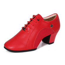 Sneakers Modern Dance Shoes For Women Leather Dance Shoes Leather Latin Ballroom Women Shoes Modern Sports Sailor Dance Shoes 2024 - buy cheap