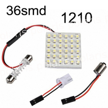 100pcs 12v Panel LED Lamp 36 SMD 3528 1210 Interior Room Dome Door Car Light Bulb with 2 Defferent Adapter 2024 - buy cheap