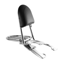 Motocicleta 240 sissy bar encosto bagageiro baseplate para harley vrscaw vrscdx vrscx 2007-2011 2008 2009 2010 preto/cromo 2024 - compre barato