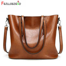 FGJLLOGJGSO Women bag Oil wax Women's Leather Handbag Luxury shoulder bag Lady Hand Bags With Purse Women messenger bag Big Tote 2024 - buy cheap