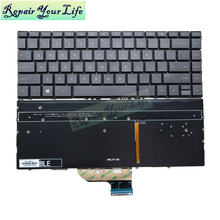 Teclado de ordenador portátil para HP x360 13-W 13-w021TU w027tu 13-W020CA, color negro, con retroiluminación plateada 935429-001, original 2024 - compra barato