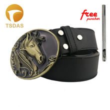 90*72mm Cowboy Horse Head Soild Brass Metal Belt Buckle Fashion Belt Accessories Free Shipping 2024 - buy cheap