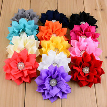 Trail Order 3.5" Winter Fabric Flower With Starburst Rhinestone Gril's Hair Accessories Free Shipping 20pcs/lot FH53 2024 - buy cheap