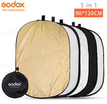 Godox 5 in 1 90*120cm Background Board Round Rectangle Reflector Collapsible Lighting Diffuser Disc Black Silver Gold White 2024 - buy cheap