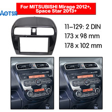 Fáscia de rádio 2 din para mitsubishi mirage, espaço 2012 +, painel, montagem do painel, kit de acabamento, moldura facial, gps, dvd player, cd 2024 - compre barato