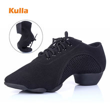 Latin Salsa Dance Shoes Women Stretch Cloth Ladies Ballroom Dancing Shoes Soft Sole Fitness yoga Shoes Wholesale Middle Heels 2024 - buy cheap