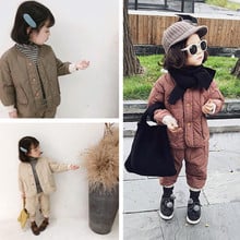 Winter Children Boys and Girls Solid Down Jacket Outerwear Thanksgiving Outfits for Baby Clothes Kids Down Coat+pants Warm Set 2024 - buy cheap