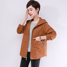 Women Windbreaker Coat 2018 New Autumn Hooded Trench Outerwear Loose Plus Size 5XL Female Basic Coats Middle-aged Mother Costume 2024 - buy cheap