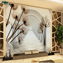 Papel tapiz personalizado beibehang, mural de pared de fondo de sala de estar con TV de recuerdo de flores transparente estéreo, decoración del hogar 2024 - compra barato