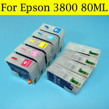 1 conjunto 80 ml cartucho de tinta de alta qualidade para epson 3800 recarga cartucho de tinta T5801-T5809 t5802 para epson 3800 impressora 2024 - compre barato