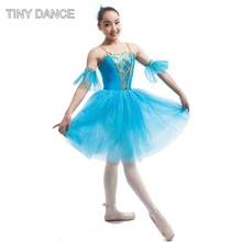 Tutu azul romântico para balé feminino, roupa para dança de balé adulto 15501 2024 - compre barato
