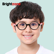 Brightzone 2018 New Children Anti Blue Light Glasses Round Plain Ray Glass Mirror Boy Girl Goggles Frame Clear Optical Kids Cute 2024 - buy cheap