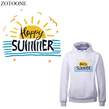 ZOTOONE Summer Patch Iron on Transfer Letter Sun Patches for Clothes DIY T-shirt Applique Heat Transfer Vinyl Ironing Stickers 2024 - buy cheap