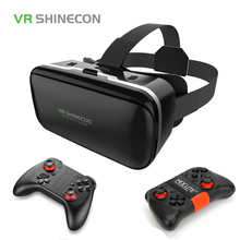 VR Shinecon 6,0 3D очки виртуальной реальности Google Cardboard VR Box гарнитура шлем для 4,3-6,0 дюймов смартфона с геймпадом 2024 - купить недорого